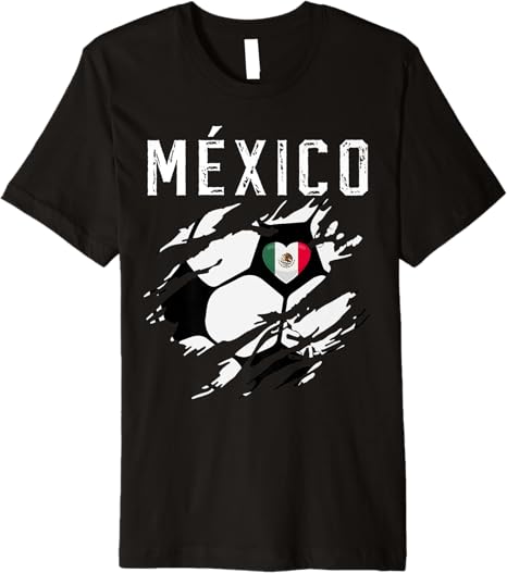 Mexico Retro Vintage Soccer Fan Men T-Shirt with Mexican Flag Heart – Premium Quality