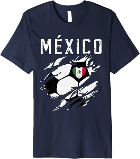 Mexico Retro Vintage Soccer Fan Men T-Shirt with Mexican Flag Heart – Premium Quality