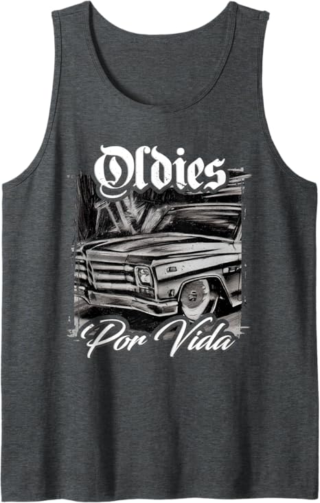 Oldies Por Vida Vintage Lowrider Car Mexican Chicano Men Tank Top