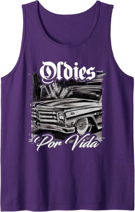 Oldies Por Vida Vintage Lowrider Car Mexican Chicano Men Tank Top