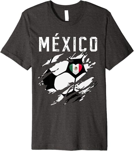 Mexico Retro Vintage Soccer Fan Men T-Shirt with Mexican Flag Heart – Premium Quality