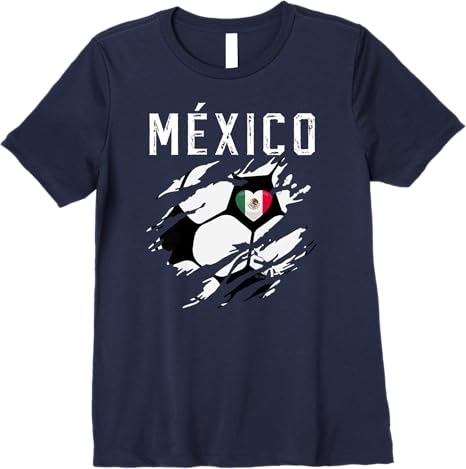 Mexico Retro Vintage Soccer Fan Women T-Shirt with Mexican Flag Heart – Premium Quality