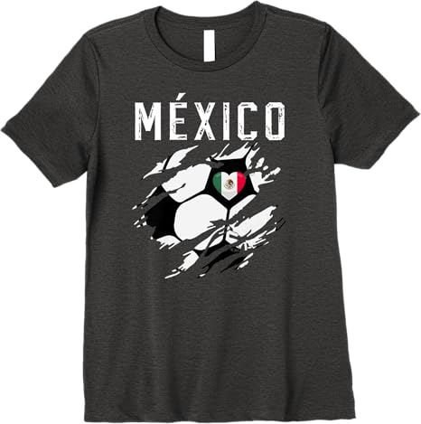 Mexico Retro Vintage Soccer Fan Women T-Shirt with Mexican Flag Heart – Premium Quality