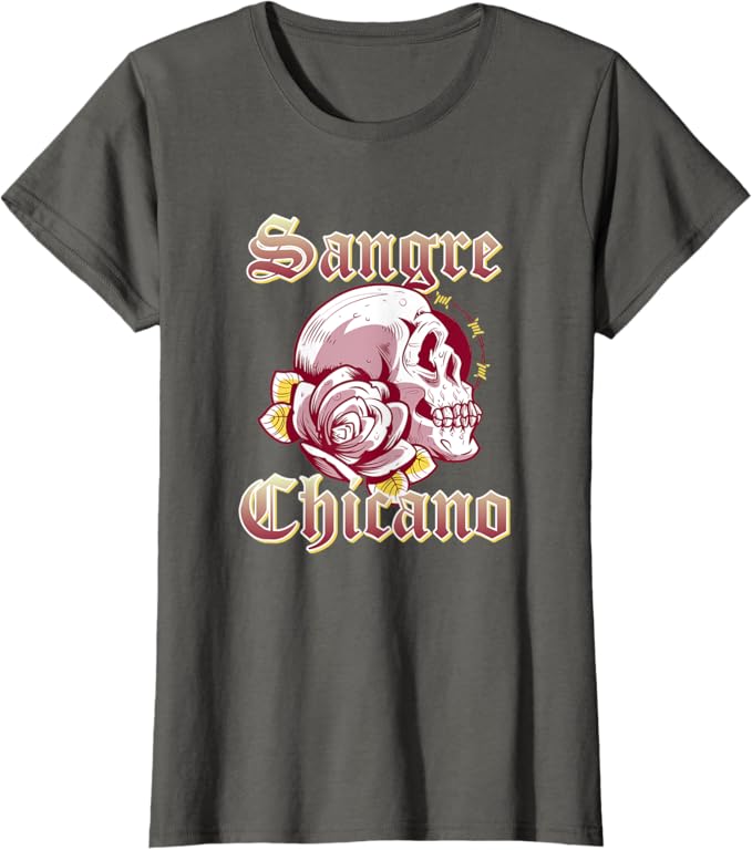 Sangre Chicano T-Shirt – Vintage Retro Mexican Skull Design for Women
