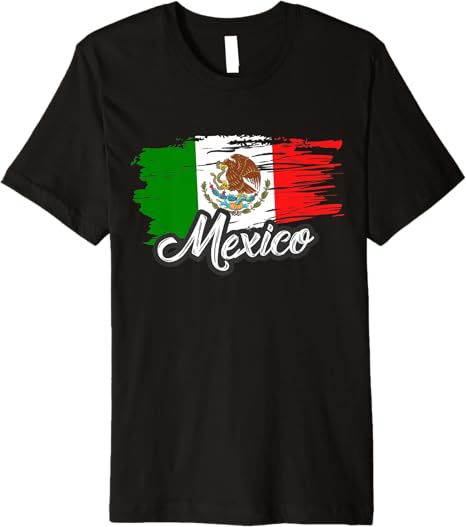 Retro Mexican Flag Vintage Bandera Mexicana Premium Men T-Shirt