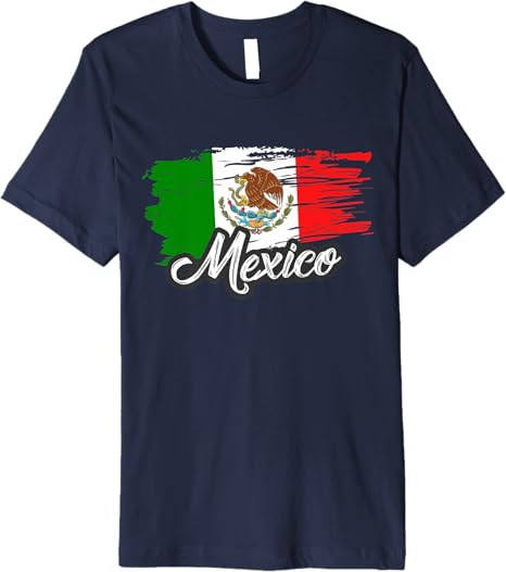Retro Mexican Flag Vintage Bandera Mexicana Premium Men T-Shirt