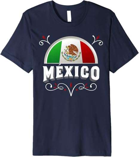 Mexico Bandera Mexican Flag with Mexico Lettering Premium Men T-Shirt