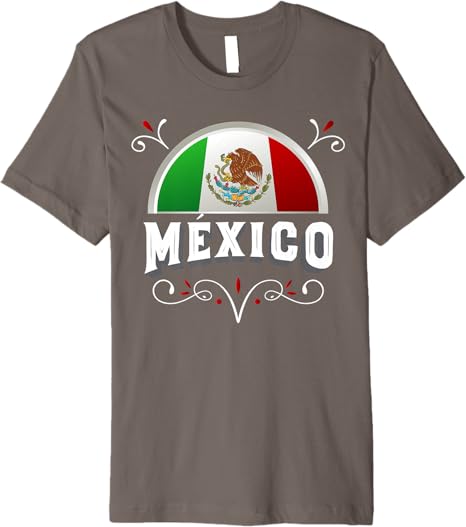 Mexico Bandera Mexican Flag with Mexico Lettering Premium Men T-Shirt