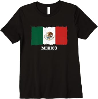 Vintage Mexico Flag Retro Bandera Mexicana Premium Women T-Shirt