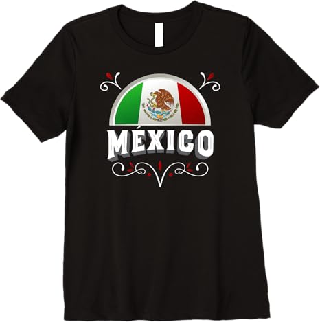 Mexico Bandera Mexican Flag with Mexico Lettering Premium Women T-Shirt