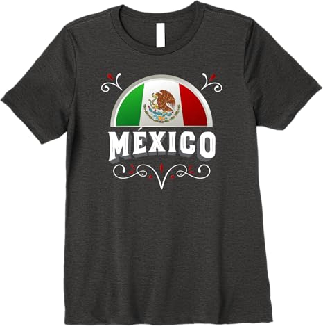 Mexico Bandera Mexican Flag with Mexico Lettering Premium Women T-Shirt