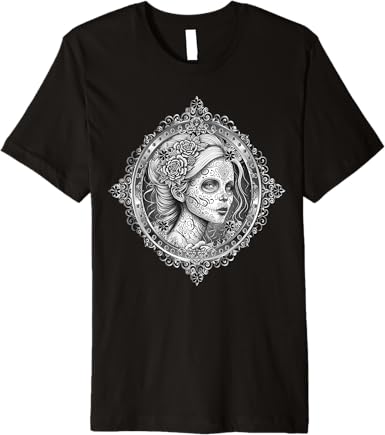Mexican Día De Los Muertos Calaveras Catrina Premium Men T-Shirt