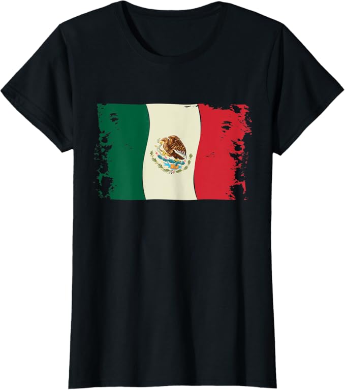 Vintage Mexican Flag Women T-Shirt – Bandera Mexicana Camiseta Design