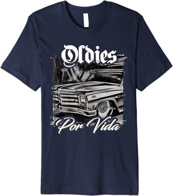 Oldies Por Vida Vintage Car Lowrider Mexican Chicano Premium Men T-Shirt