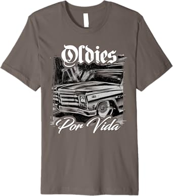 Oldies Por Vida Vintage Car Lowrider Mexican Chicano Premium Men T-Shirt