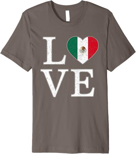 Mexico Love Mexican Flag Heart Vintage Look Premium Men T-Shirt