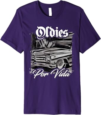 Oldies Por Vida Vintage Car Lowrider Mexican Chicano Premium Men T-Shirt