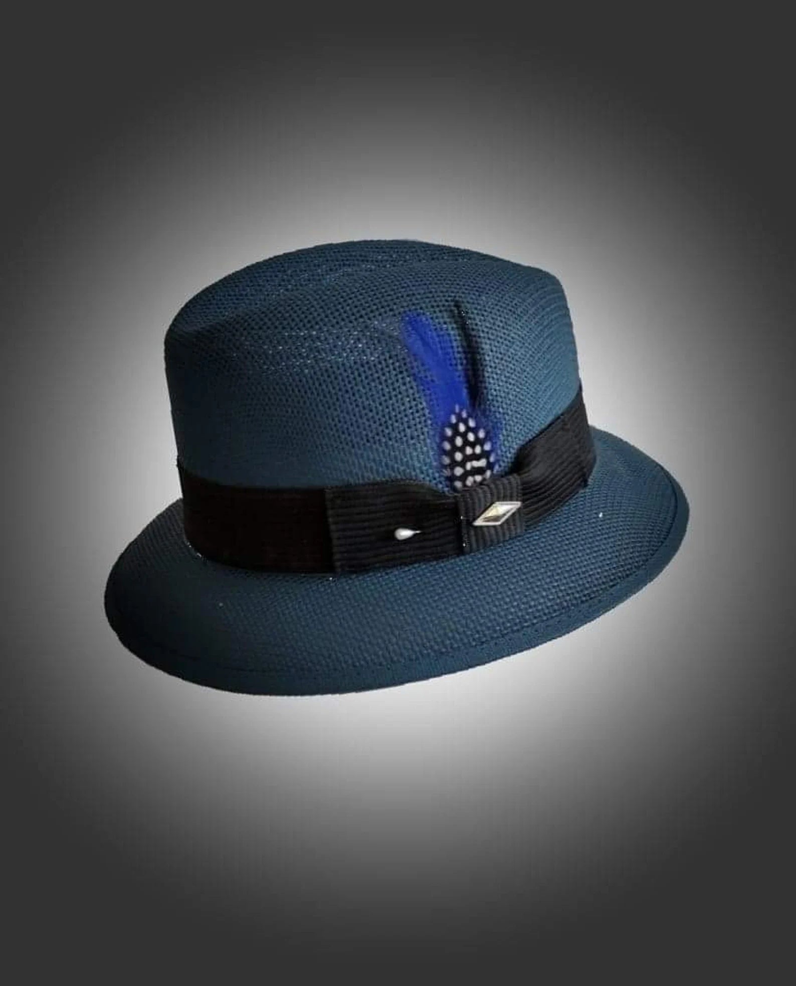 Blue Lowrider Fedora Hat – Stylish Chicano Fashion Accessory