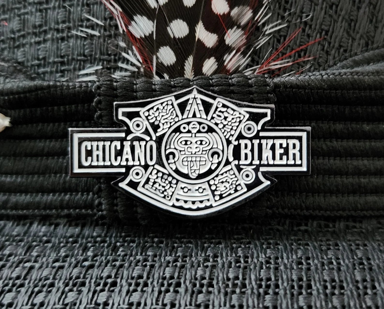 Chicano Biker Aztec Lapel Pin – Stylish Cultural Accessory for Riders