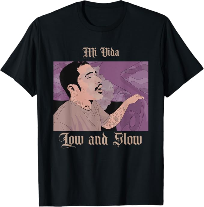 Mi Vida Low and Slow Men T-Shirt – Mexican Lowrider Chicano Hombre Design