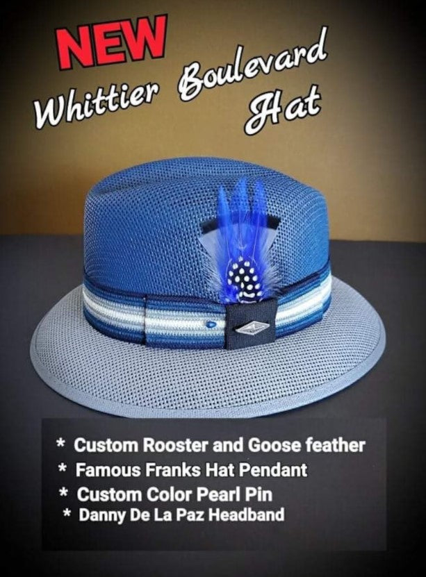 Blue Gray Two-Tone Whittier Boulevard Hat - Stylish and Unique Headwear