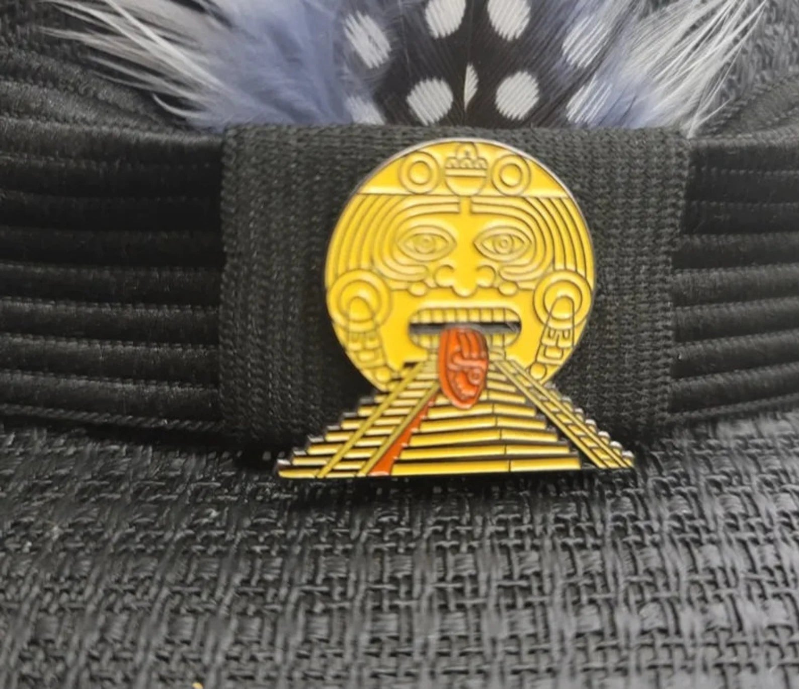 Aztec Sun Lapel Pin – Stylish Cultural Accessory for Hats and Clothing