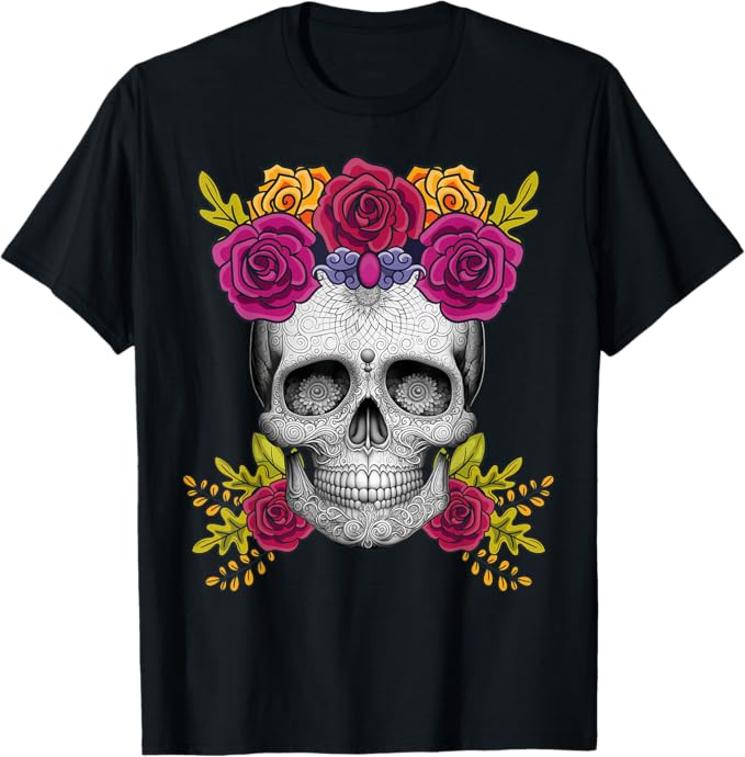 Mexican Day of the Dead Sugar Skull Men T-Shirt – Dia De Los Muertos Apparel