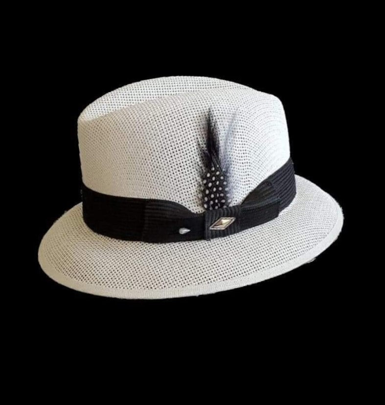 White Lowrider Fedora – Stylish Chicano Hat for Men and Women