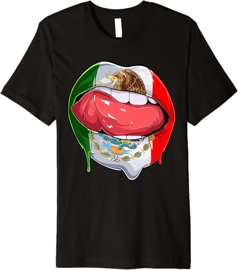 Mexico Flag Lips Men T-Shirt – Stylish Mexican Bandera Lip Design