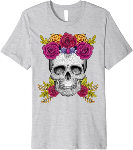 Premium Dia de los Muertos Sugar Skull T-Shirt – Mexican Day of the Dead Design