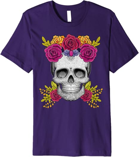 Premium Dia de los Muertos Sugar Skull T-Shirt – Mexican Day of the Dead Design