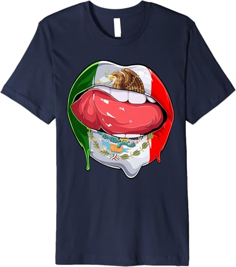 Mexico Flag Lips Men T-Shirt – Stylish Mexican Bandera Lip Design