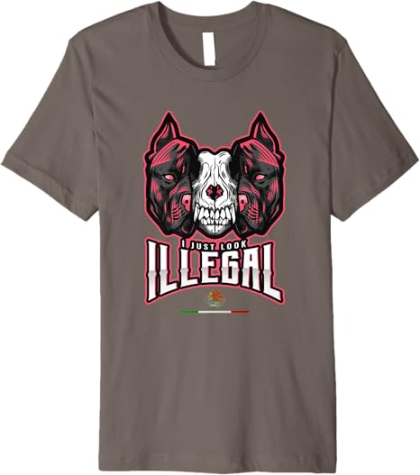 I Just Look Illegal Creepy Mexican Dog Skull Chicano Premium Men T-Shirt