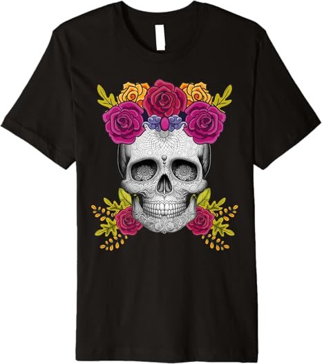Premium Dia de los Muertos Sugar Skull T-Shirt – Mexican Day of the Dead Design