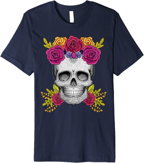 Premium Dia de los Muertos Sugar Skull T-Shirt – Mexican Day of the Dead Design