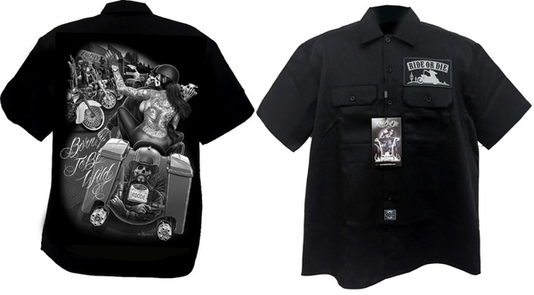 RIDE OR DIE - BORN TO BE WILD - Work Shirt