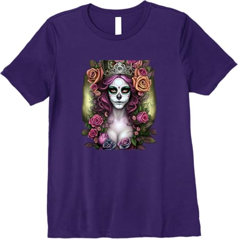 Mexico Día de los Muertos Catrina Skull Day of the Dead Premium Women T-Shirt