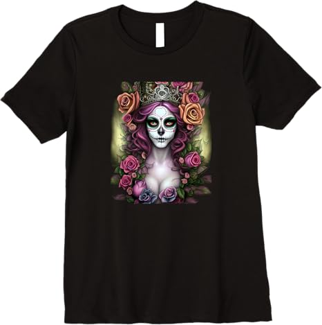 Mexico Día de los Muertos Catrina Skull Day of the Dead Premium Women T-Shirt