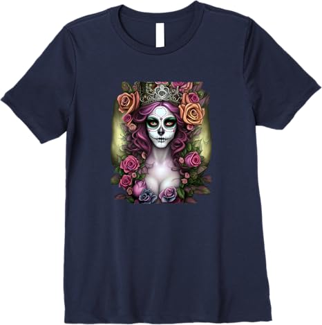 Mexico Día de los Muertos Catrina Skull Day of the Dead Premium Women T-Shirt