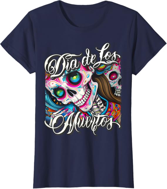 Colorful Catrina Skull Women T-Shirt – Mexican Dia de los Muertos Calaveras Design