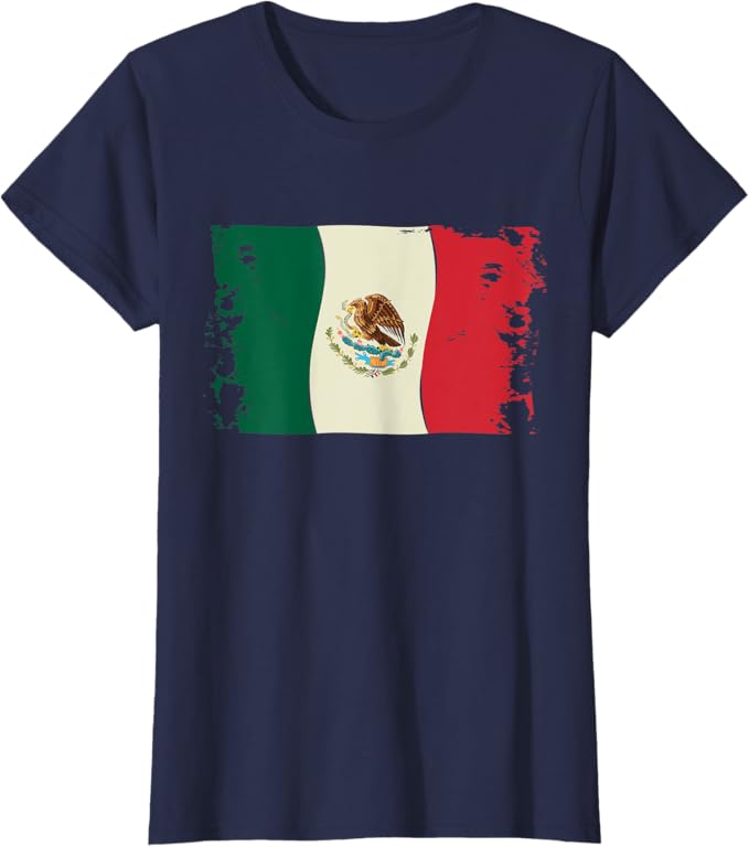 Vintage Mexican Flag Women T-Shirt – Bandera Mexicana Camiseta Design