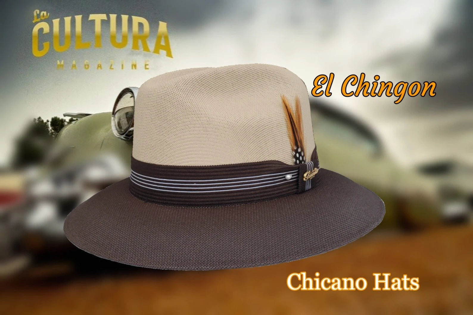 Two-Tone Khaki and Brown Goldline Chingon Wide Brim Garcia Hat