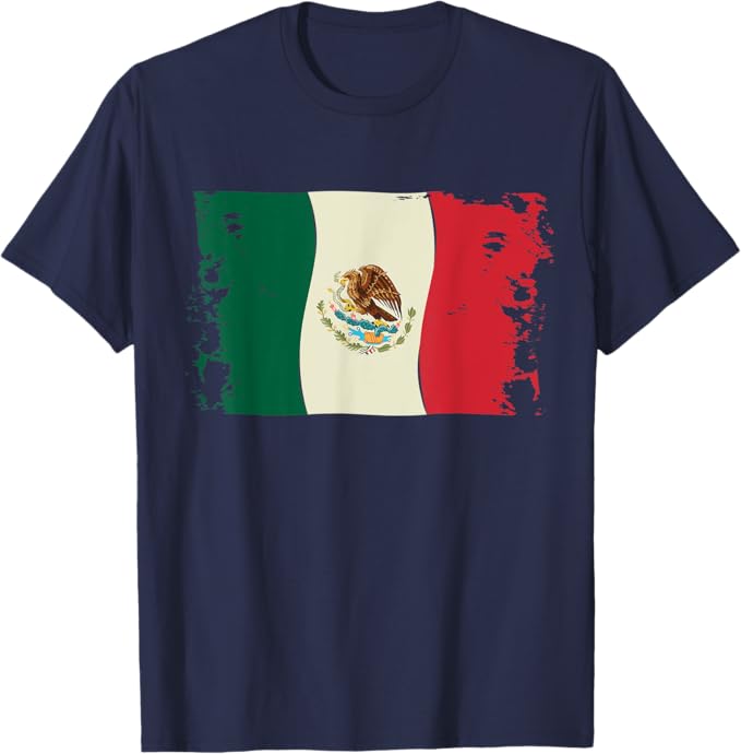 Vintage Mexican Flag Men T-Shirt – Bandera Mexicana Camiseta Design
