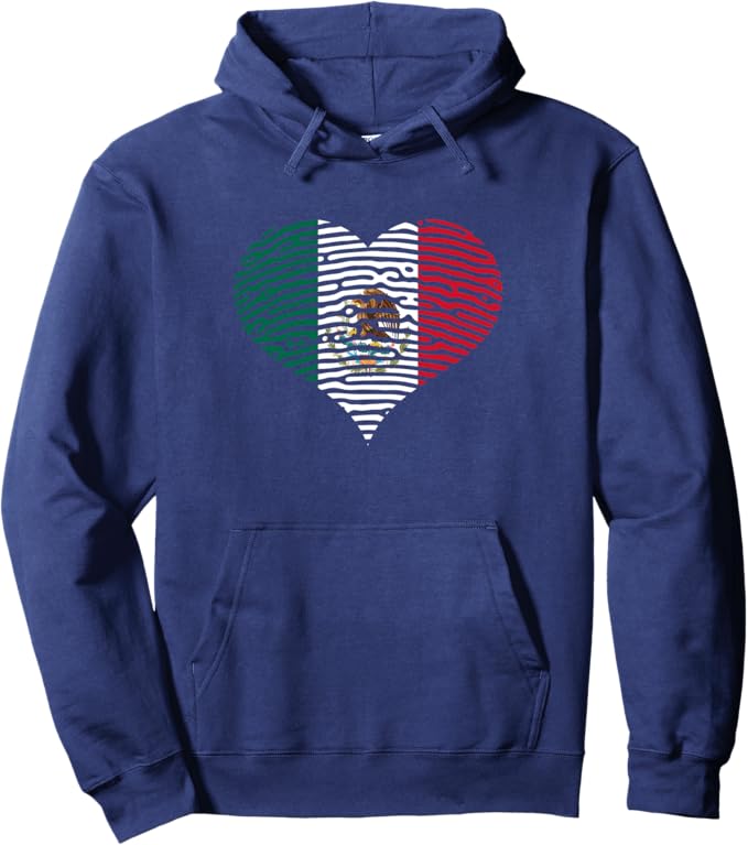 DNA Mexican Bandera Corazón Heart Mexican Flag Pullover Hoodie