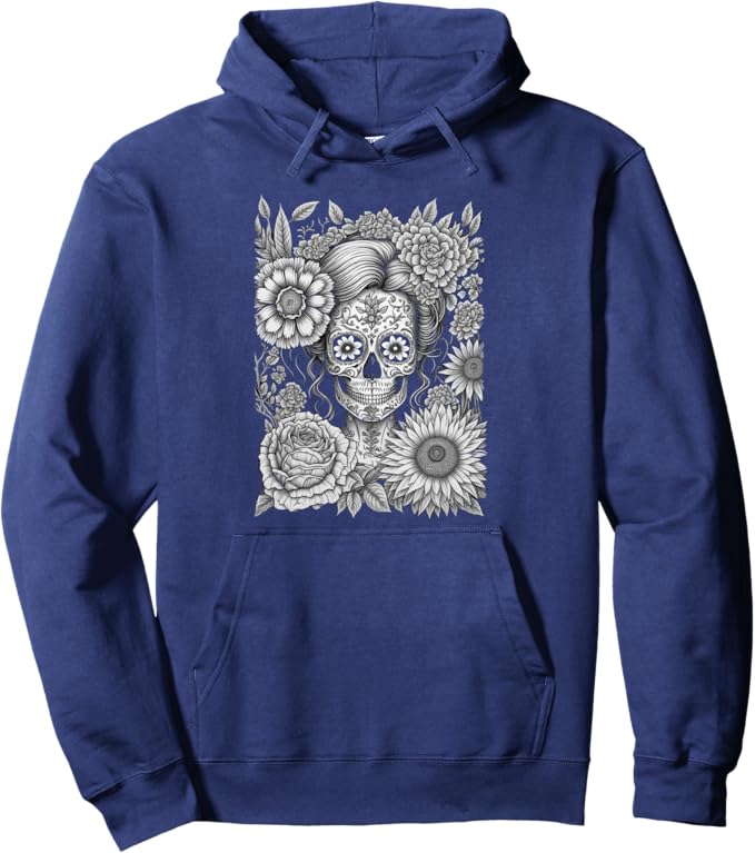 Creepy Calaveras Catrina Mexican Day of the Dead Pullover Hoodie - Holiday Apparel