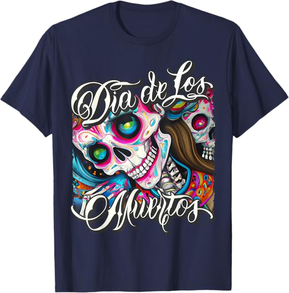 Colorful Catrina Skull Men T-Shirt – Mexican Dia de los Muertos Calaveras Design