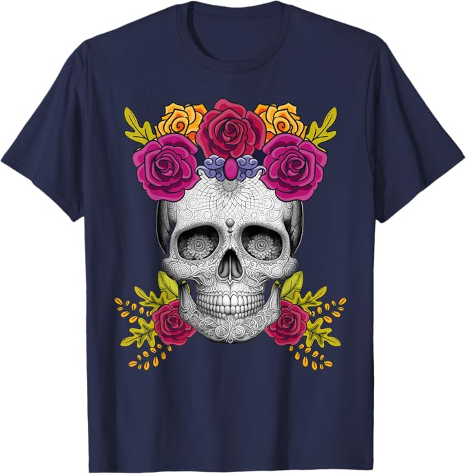 Mexican Day of the Dead Sugar Skull Men T-Shirt – Dia De Los Muertos Apparel