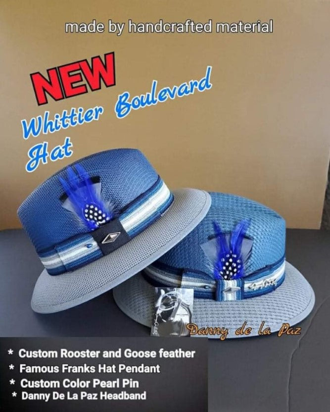 Blue Gray Two-Tone Whittier Boulevard Hat - Stylish and Unique Headwear