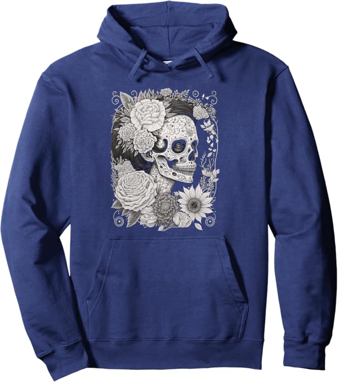 Catrina Sugar Skull Calaveras Hoodie - Dia De Los Muertos Mexico Pullover