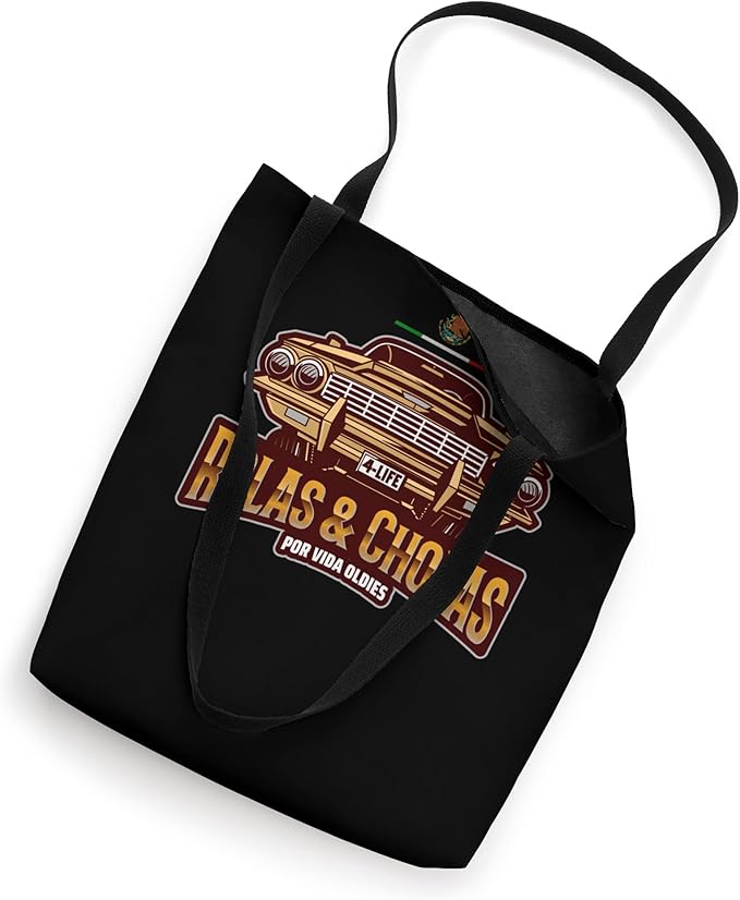 Rolas & Cholas Por Vida Oldies Mexican Lowrider Hombre Tote Bag - Stylish & Durable